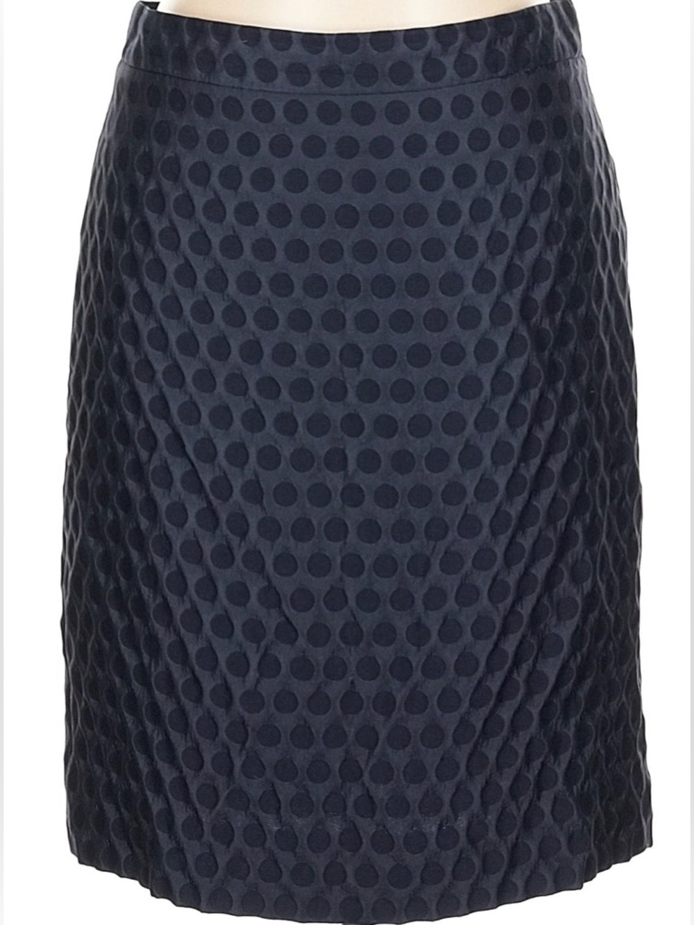 J. Crew Navy Textured Dot Pencil Skirt